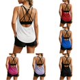thumbnail image 1 of LiuXxxx Women's Casual Fashion Solid Backless Workout Yoga Tank Top Activewear White L, 1 of 7