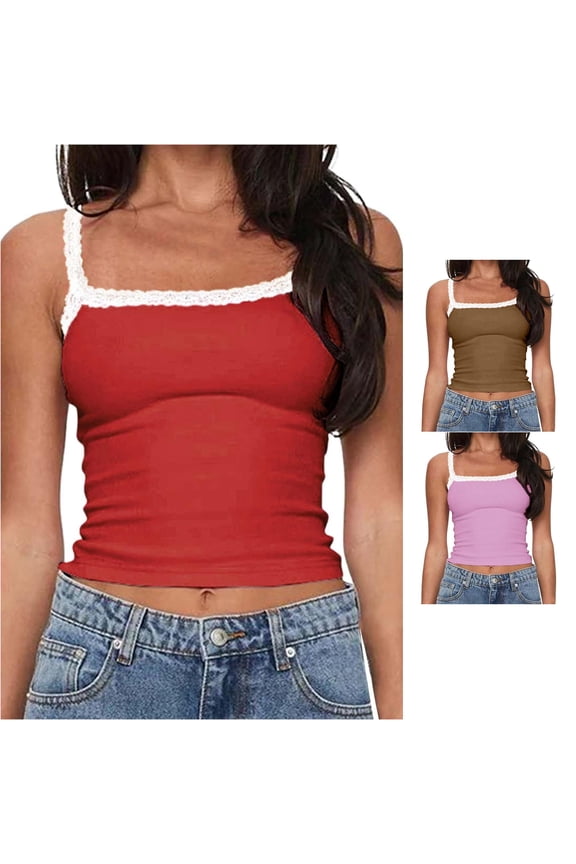 Women's Lace Suspenders Red L