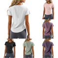 thumbnail image 1 of LiuXxxx Women's Lightweight Breathable Slim Fit Athletic Short Sleeve Yoga Running Top White S, 1 of 6