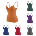 thumbnail image 1 of LiuXxxx Women's Shelf Bra Camisole Adjustable Spaghetti Strap Tank Top Basic Layer Orange XXL, 1 of 7