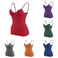 thumbnail image 1 of LiuXxxx Women's Shelf Bra Camisole Adjustable Spaghetti Strap Tank Top Basic Layer Red XXL, 1 of 7