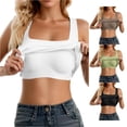 thumbnail image 1 of LiuXxxx Women's Shelf Bra Camisole Adjustable Spaghetti Strap Tank Top Basic Layer White M, 1 of 7