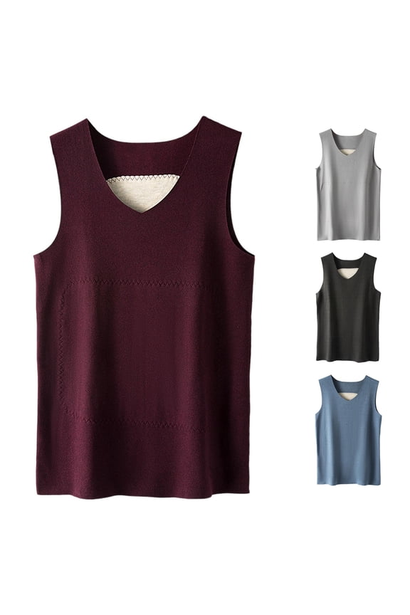 Women's Silk Patch Thermal Vest Double Lined Heated Base Layer Red L