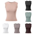 thumbnail image 1 of LiuXxxx Women's Sleeveless Tank Top with Built In Bra Round Neck for Outdoor Music Festival Pink XL, 1 of 6