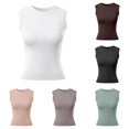 thumbnail image 1 of LiuXxxx Women's Sleeveless Tank Top with Built In Bra Round Neck for Outdoor Music Festival White L, 1 of 6