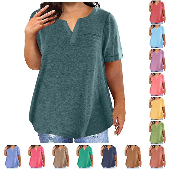 LiuXxxx Women's Tee Shirt Soft Cotton Blend Relaxed Fit Army Green M
