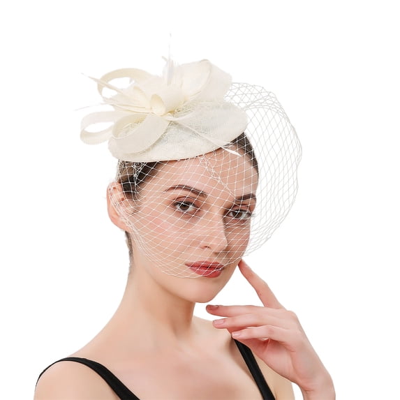 Liuchenyi Hot Sales Fascinator Fascinators Hats for Women Tea Party Fascinator Hats Vintage 50S Headwear Cocktail Wedding Church Derby Hat B
