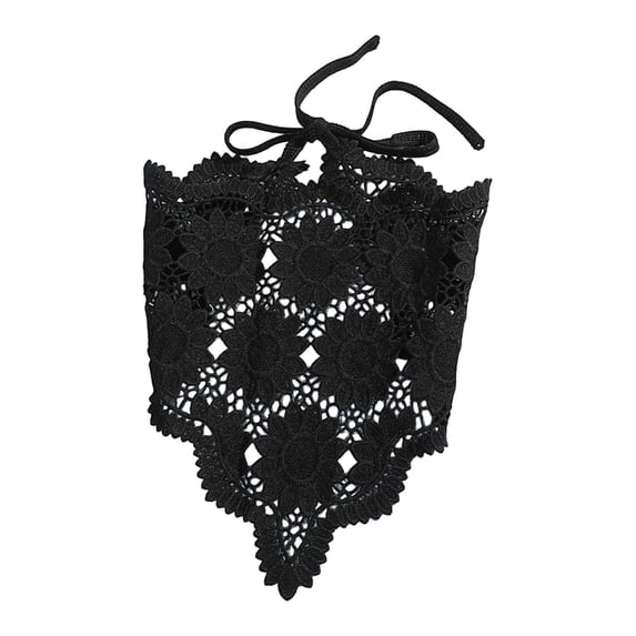 Liuchenyi Head Wraps for Women Cotton Floral Hair Scarf - Hair Scarves and Bandanas for Women Triangle Kerchief for Girls Black