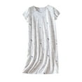 thumbnail image 1 of Liuchenyi Night Gowns for Adult Women Under $15Night Gowns for Adult Women Plus Size Cute Cartoon Home Clothes Knitted Cotton Sweet Short Sleeved Round Neck Sleep Dress for Women, 1 of 4