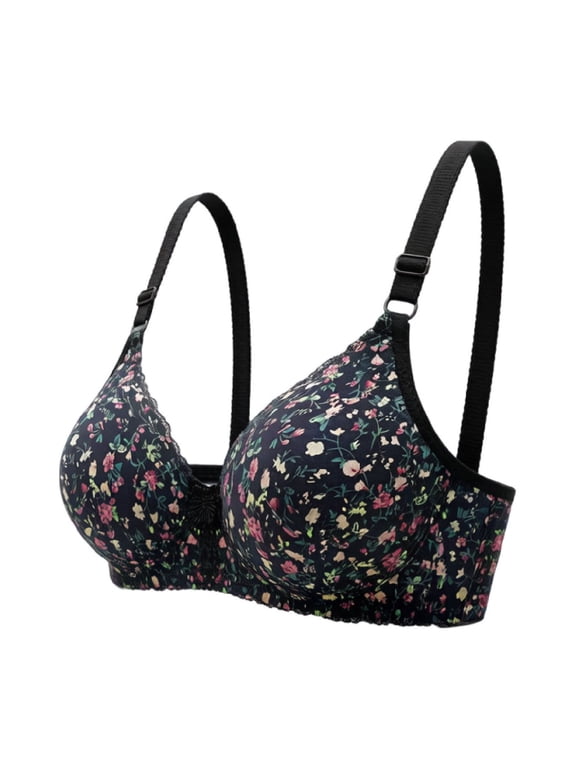 Strapless Bra Jelly Bras for Women No Underwire Scalloped Push Up Wireless Bralettes Seamless Soft Comfort Everyday Tshirt Bra Black