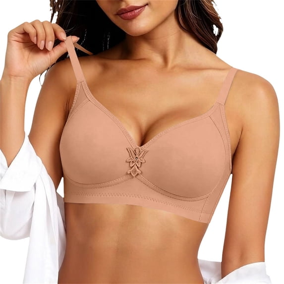 Liuchenyi Strapless Bra for Large Breasts Jelly Bras for Women No Underwire Scalloped Push Up Wireless Bralettes Seamless Soft Comfort Everyday Tshirt Bra Watermelon Red