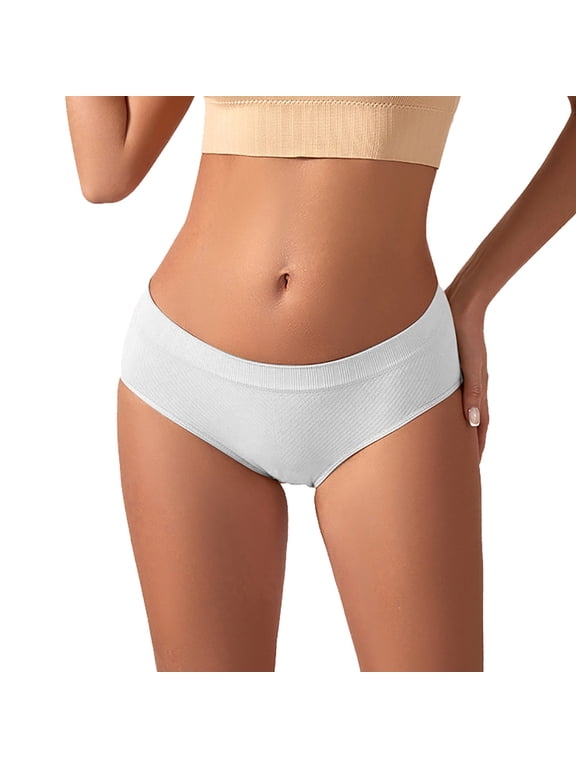 Summer Sales Under $1 Underwear Women Pack Womens Underwear Solid Color Conservative Mid Waist Briefs Thin Seamless Panties for Women