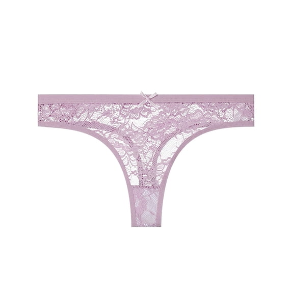 Liuchenyi Underwear Women Under $5 Underwear for Women Lace Trim Thong with Bow Cutout Design Pink L