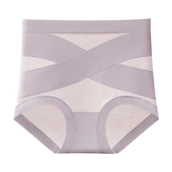Liuchenyi Hot Sales Underwear Women Women's High Waist Cotton Underwear Super Stretchy Briefs Full Coverage Panties Soft Women Panties Purple,L