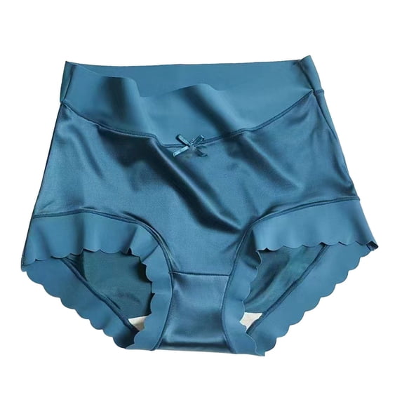 Liuchenyi Women Underwear Womens Underwear Seamless High Waisted Briefs Silky Stretch No Show Breathable Full Coverage Ladies Panties Blue,Xl