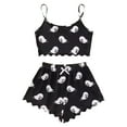 thumbnail image 1 of Liuchenyi Women's Pajamas Set Womens Halloween Print Sleepwear Set with Cute Skeleton Design Top and Matching Shorts for Fun Holiday Style At Home, 1 of 6