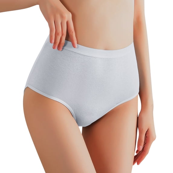 Liuchenyi Women's Panties Cotton Underwear for Women High Waisted Full Coverage Briefs Soft Ladies Panties Grey,Xxl