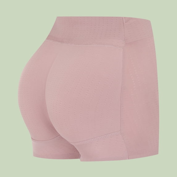 Liuchenyi Women's Underwear Under $10 Seamless Underwear for Women Hip Lifting Pants with Buttock Pad Body Shaping Briefs Pink M