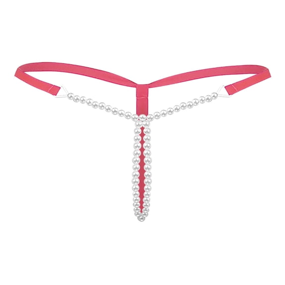 Liuchenyi Womens Panties Under $5 Womens Panties Pearl G String Low Waist Thong Underwear for Women Watermelon Red One Size