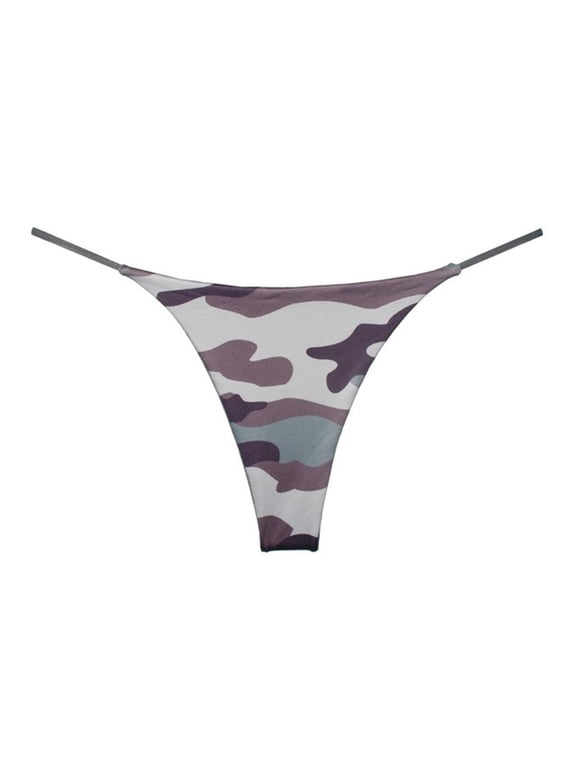 Womens Underwear Under $5 Underwear for Women Thin Strap Thong Sports Fitness Yoga Waist Panties Womens Underwear Camouflage M