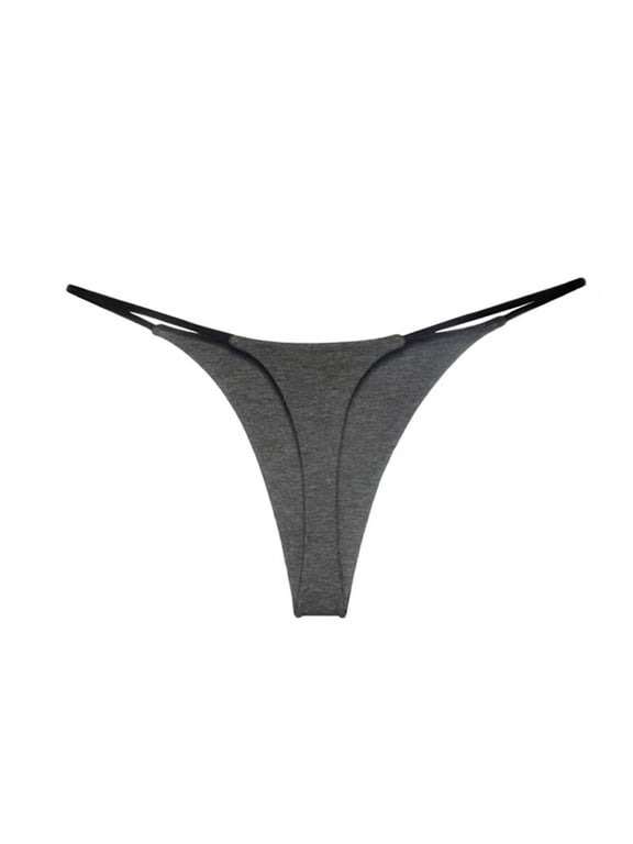 Womens Underwear Under $5 Womens Panties Low Waist Double Strap T Shape Thong Underwear Grey Xxl