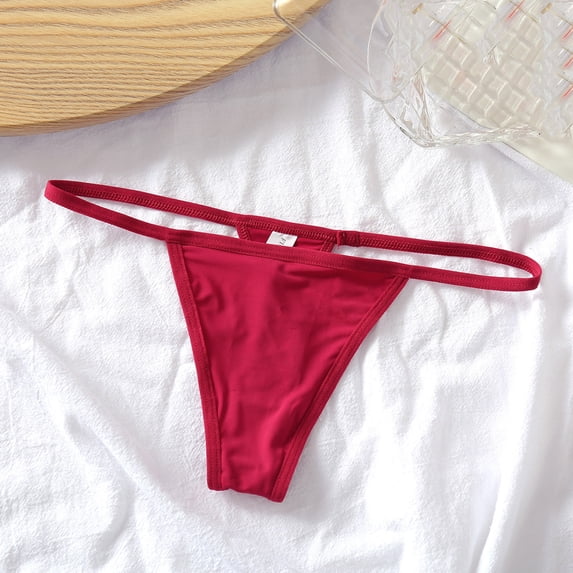 Liuchenyi Womens Underwear Under $5 Womens Panties Low Waist Thong Underwear for Women Red M
