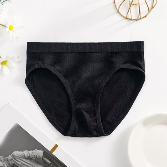 Liuchenyi Womens Underwear Under $5 Womens Ribbed Breathable Briefs with Simple Classic Design for All Day Comfort