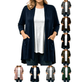 thumbnail image 1 of Liuinsasek Cardigan Top for Women Fashion Casual Solid Color Long Sleeve Lightweight Flowing Shawl Outerwear Buttery Soft with Side Pockets Fall Outfits, 1 of 6