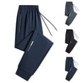 thumbnail image 1 of Liuinsasek Men's Casual Fashion SweatPants Drawstring Elastic Waist Ankle Binding Solid Color Pocket Crop pants, 1 of 4