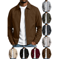 thumbnail image 1 of Liuinsasek Men's Casual Jacket Solid-Color Lined Long-Sleeve Zip-Up Jacket Simple and Versatile for Fall/Winter Fashion Outfits, 1 of 7