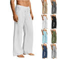 thumbnail image 1 of Liuinsasek Men's Linen Pants Casual Cotton Comfortable and Lightweight Drawstring Waist Loose-Fitting Casual Fashionable with Pockets Summer Style, 1 of 6