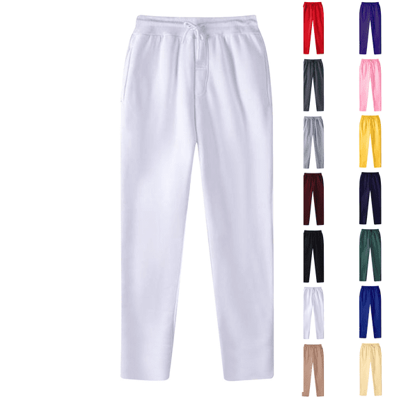 Liuinsasek Men's Sweatpants Drawstring Elastic Waist Fashion Solid Color Casual Sport Long Pants with Pockets Soft Comfortable Winter Clothing
