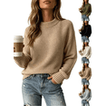 thumbnail image 1 of Liuinsasek Sweater for Women Fall/Winter Loose Round Neck Long Sleeved Knitted Sweater Fashionable Versatile Pullover Top| Warm, Soft, and Gentle on the Skin, 1 of 6