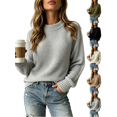 thumbnail image 1 of Liuinsasek Sweater for Women Fall/Winter Loose Round Neck Long Sleeved Knitted Sweater Fashionable Versatile Pullover Top| Warm, Soft, and Gentle on the Skin, 1 of 6