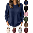 thumbnail image 1 of Liuinsasek Women's Crew-Neck Knit Sweater Solid Color Casual Long-Sleeved Loose-Fit Basic Pullover Easy Layering Piece ，Fashion Winter Outfits，Cozy Lounge Wear, 1 of 8
