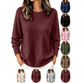 thumbnail image 1 of Liuinsasek Women's Crew-Neck Knit Sweater Solid Color Casual Long-Sleeved Loose-Fit Basic Pullover Easy Layering Piece ，Fashion Winter Outfits，Cozy Lounge Wear, 1 of 8