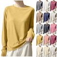 thumbnail image 1 of Liuinsasek Women's Long-Sleeve Top Knit Pullover Fashionable Thin Lightweight Solid-Color Round-Neck Base Layer Winter Outfits, 1 of 6