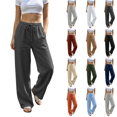 thumbnail image 1 of Liuinsasek Women's Loose-Fit Pants Elastic Waistband and Drawstring High-Waisted Stylish and Versatile Solid-Color with Pockets, 1 of 7