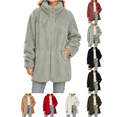 thumbnail image 1 of Liuinsasek Women's Loose Reversible Fleece Long Sleeve Outerwear Solid Casual Fashion Stand Collar Zipper Jacket with Pockets Winter Cozy Outfits, 1 of 10