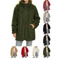 thumbnail image 1 of Liuinsasek Women's Loose Reversible Fleece Long Sleeve Outerwear Solid Casual Fashion Stand Collar Zipper Jacket with Pockets Winter Cozy Outfits, 1 of 10