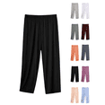 thumbnail image 1 of Liuinsasek Women's Plus Size Pajama Pants Casual Solid Color Stretchy Cropped Pants Lightweight Simple Comforty Lounge Pants for Summer, 1 of 5