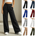 thumbnail image 1 of Liuinsasek Women's Winter Long Sweatpants Loose Wide Leg Pants Elastic Waistband and Pockets High Waisted Sweatpants, 1 of 10