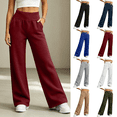 thumbnail image 1 of Liuinsasek Women's Winter Long Sweatpants Loose Wide Leg Pants Elastic Waistband and Pockets High Waisted Sweatpants, 1 of 10