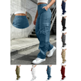 thumbnail image 1 of Liuinsasek Womens Cargo Long Pants Solid Color Casual With Elastic Waist Multiple Pockets Outdoor Hiking Sport Pant, 1 of 10