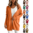 thumbnail image 1 of Liuinsasek Womens Casual Cardigan Winter Solid Knit Open Front Sweaters Long Sleeve Cardigan Outerwear Coats with Pockets Fashion Clothing, 1 of 10