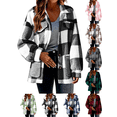 thumbnail image 1 of Liuinsasek Womens Casual Jacket Turned-Down Collar Long-Sleeve Fleece Checkered Button-Up Warm Coat with Pockets for Daily Fall Winter Wear, 1 of 10