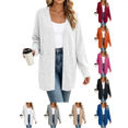 thumbnail image 1 of Liuinsasek Womens Knit Cardigan Sweater Fashion Casual Solid Color Long Length Long Sleeve Top Outerwear Cozy and Soft with Pocket for Fall/Winter Outfits, 1 of 9