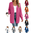 thumbnail image 1 of Liuinsasek Womens Knit Cardigan Sweater Fashion Casual Solid Color Long Length Long Sleeve Top Outerwear Cozy and Soft with Pocket for Fall/Winter Outfits, 1 of 9