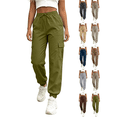 thumbnail image 1 of Liuinsasek Womens Tapered Cargo Pants with Drawstring Elastic Waistband and Pockets Jogger Pants Lightweight Comfortable for Athletic Running Travel, 1 of 7