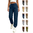 thumbnail image 1 of Liuinsasek Womens Tapered Cargo Pants with Drawstring Elastic Waistband and Pockets Jogger Pants Lightweight Comfortable for Athletic Running Travel, 1 of 7